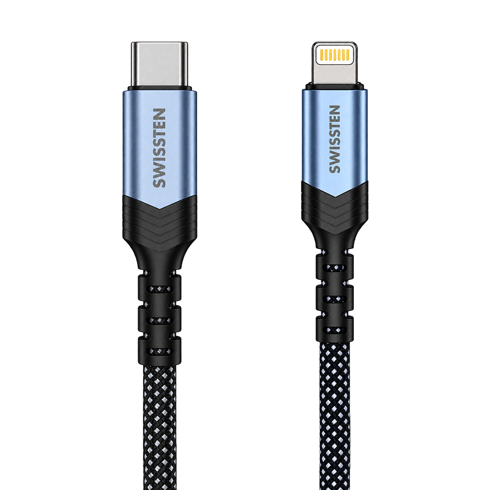 Swissten Magnetic Self-Winding USB-C to Lightning Cable 1m