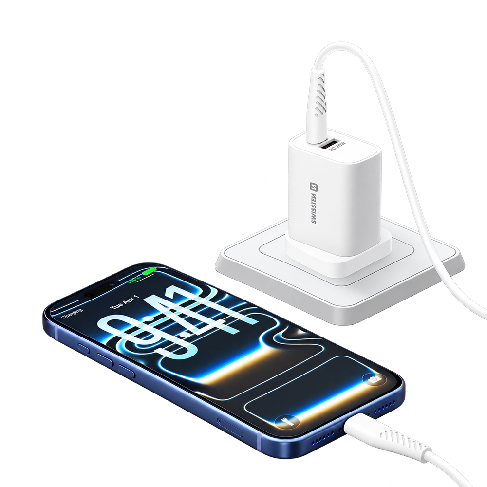 Swissten Edge GaN 20W USB-C + USB-A Travel Charger