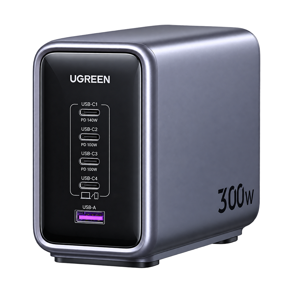 UGREEN 90904B Wall Charger 3-Pin 300W 5-PORT PD Nexode
