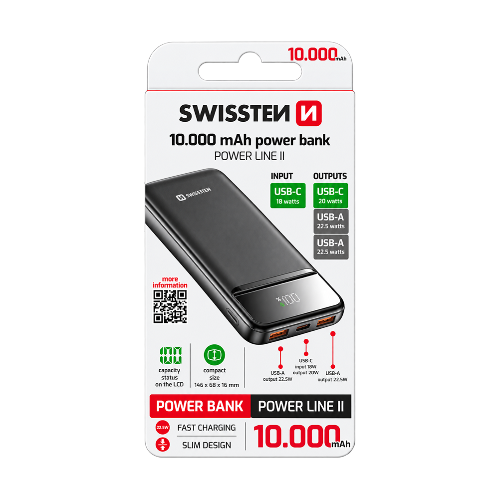 Swissten Power Line II 10,000mAh Power Bank