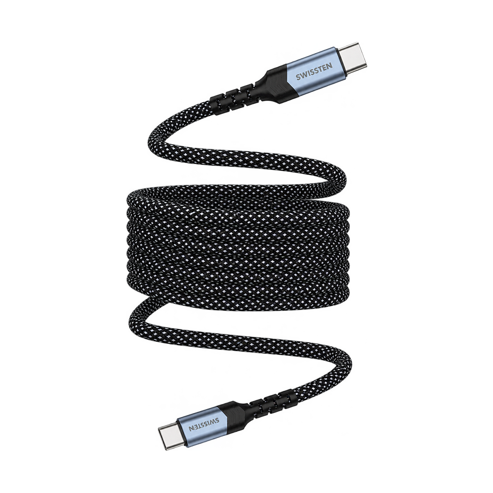 Swissten Magnetic Self-Winding USB-C to USB-C Cable 1m