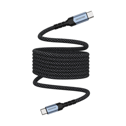 Swissten Magnetic Self-Winding USB-C to USB-C Cable 1m