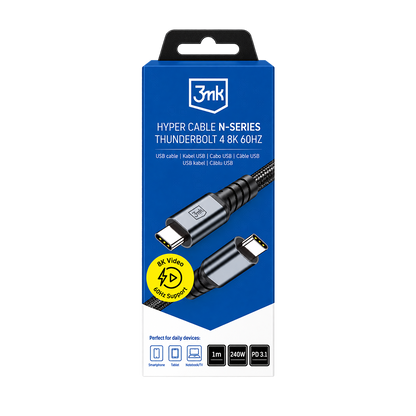 3mk Hyper Cable N-SERIES Thunderbolt 4 USB-C to USB-C 240W 1m