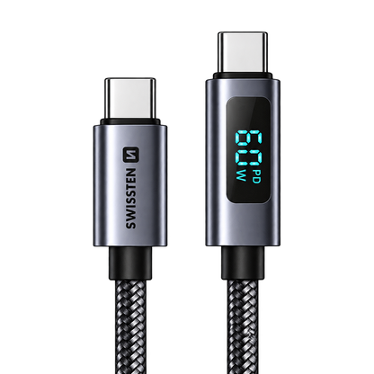 Swissten USB-C to USB-C Cable with LCD Display 1m