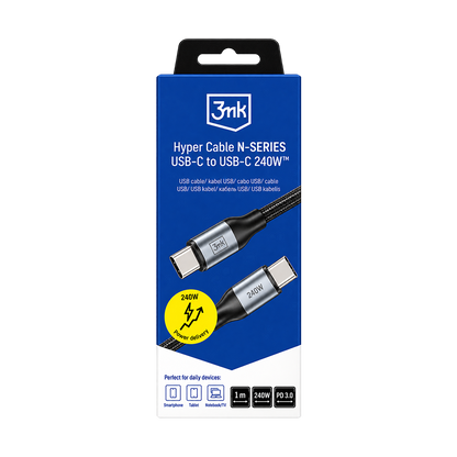 3mk Hyper Cable N-SERIES USB-C to USB-C 240W 1m