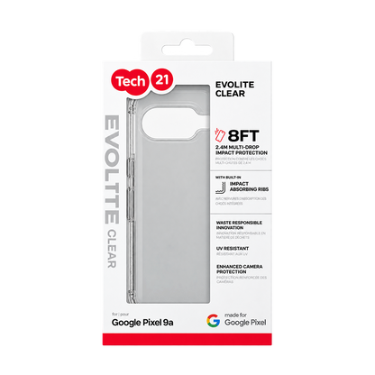 Tech21 EvoLite Clear Case for Google Pixel 9A – Clear