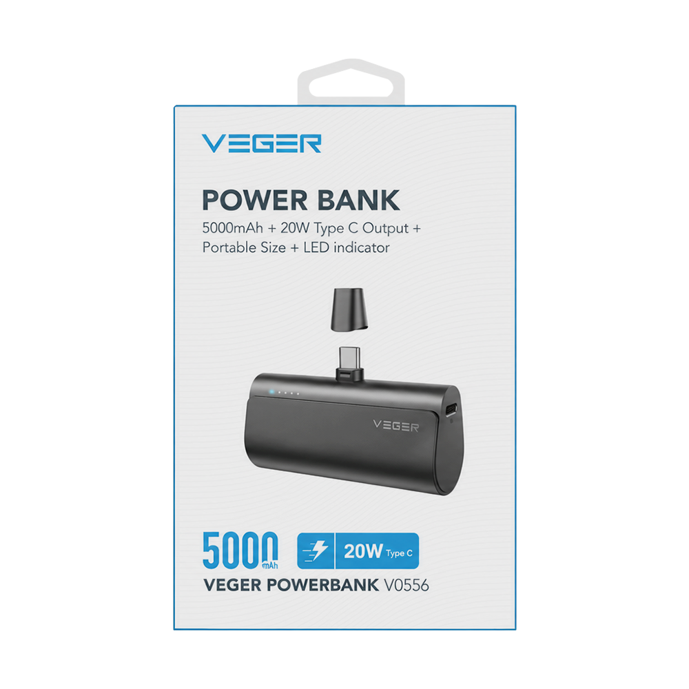 VEGER Plug-On V0556 5,000mAh 20W PD Powerbank