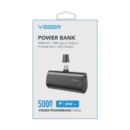 VEGER Plug-On V0556 5,000mAh 20W PD Powerbank