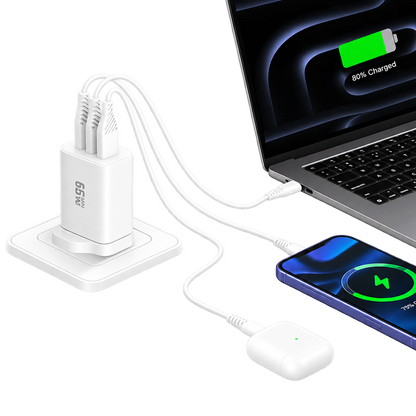 Swissten Edge GaN 65W 2x USB-C + USB-A Travel Charger
