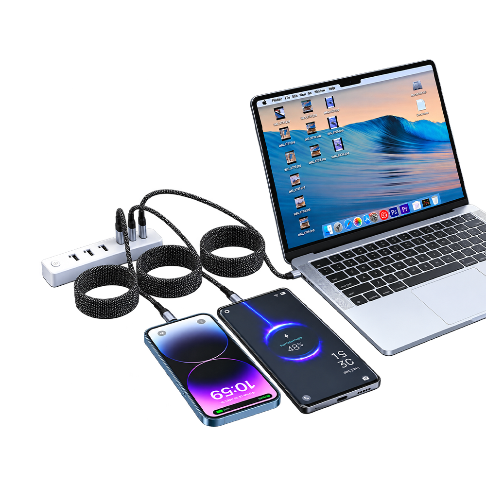 Swissten Magnetic Self-Winding USB-C to USB-C Cable 1m