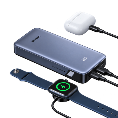 UGREEN 55985B 20,000mAh PD 30W Power Bank Dual USB-C Cable