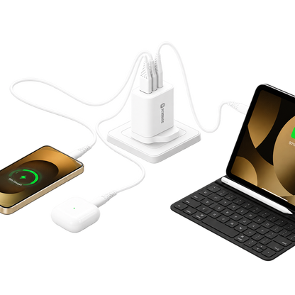 Swissten Edge GaN 65W 2x USB-C + USB-A Travel Charger